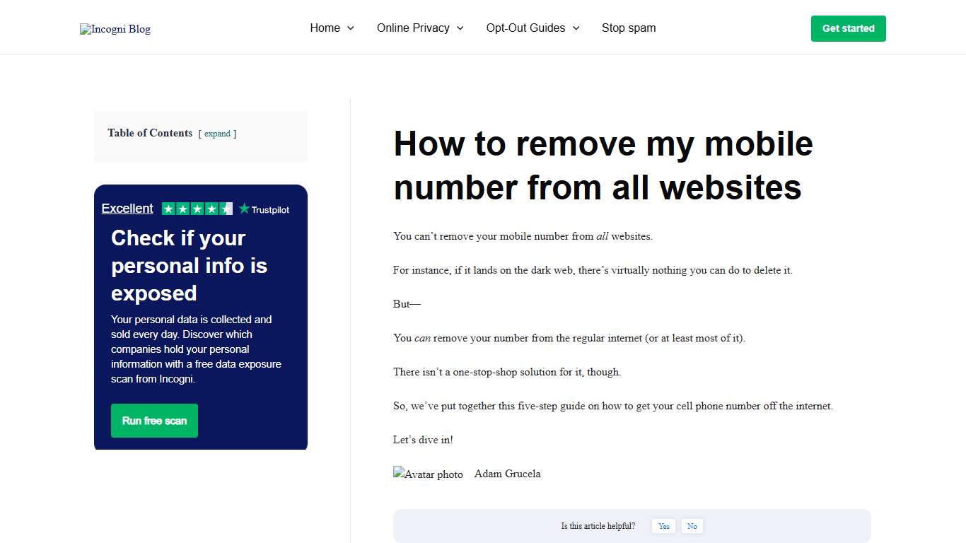 How to remove my mobile number from all websites [2026] | Incogni